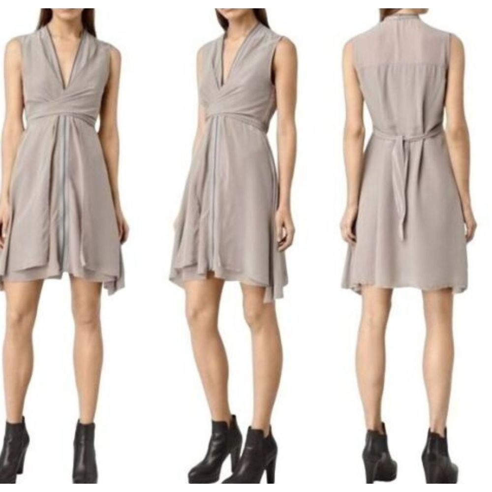 Allsaints Jayda Taupe Mini Dress‎